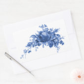 Romantisch  Roos in blauw Rechthoekige Sticker (Envelop)