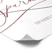 Romantisch Roos kalligrafie houdt van spaarpjes Poster (Hoek)