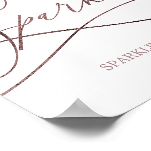 Romantisch Roos kalligrafie houdt van spaarpjes Poster (Hoek)