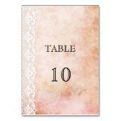 Romantisch  Roos & kant Trouwtafel Nummer Kaart (Achterkant)
