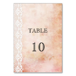 Romantisch  Roos & kant Trouwtafel Nummer Kaart