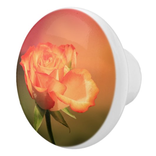 Romantisch Roos Keramische Knop (Rechts)