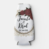 Romantisch Roos krans bruiloft gepersonaliseerd Flesjeskoeler (Voorkant)