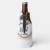 Romantisch Roos krans bruiloft gepersonaliseerd Flesjeskoeler (Fles Achterkant)