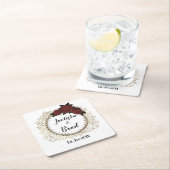 Romantisch Roos krans bruiloft gepersonaliseerd Kartonnen Onderzetters (Insitu)