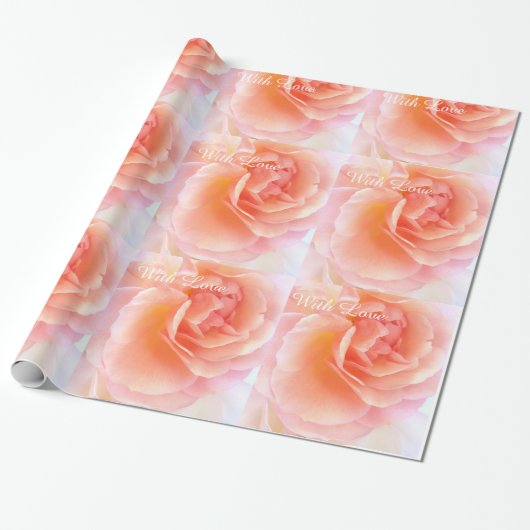 Romantisch Roos met liefde Cadeaupapier (Uitgerold)