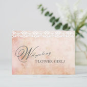 Romantisch  Roos, MIJN BLOEMENMEISJE Kaart (Staand voorkant)