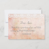 Romantisch  Roos, MIJN BLOEMENMEISJE Kaart (Achterkant)