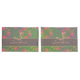 Romantisch Roos Monogram Kussensloop