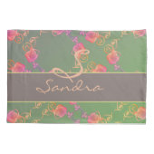 Romantisch Roos Monogram Kussensloop (Achterkant-Links)