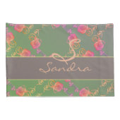 Romantisch Roos Monogram Kussensloop (Achterkant-Rechts)