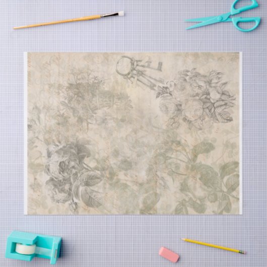 Romantisch roos, ontleedpapier tissuepapier (Craft)