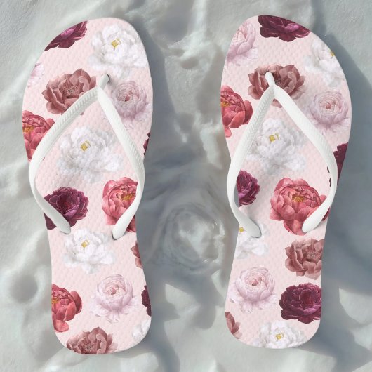 Romantisch Roos - paar Teenslippers