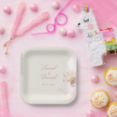 Romantisch Roos Papier Borden Papieren Bordje (Feest)