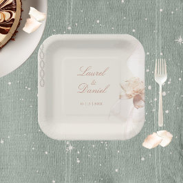 Romantisch Roos Papier Borden Papieren Bordje