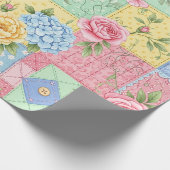 Romantisch Roos Patchwork Patroon Cadeaupapier (Hoek)
