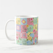 Romantisch roos patchworkpatroon koffiemok (Links)