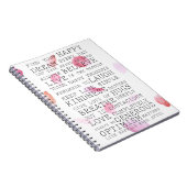 Romantisch Roos Petalen Inspirerend woorden Notitieboek (Rechterzijde)