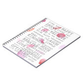 Romantisch Roos Petalen Inspirerend woorden Notitieboek (Linkerzijde)