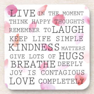 Romantisch Roos Petals inspirerend woorden Onderzetter