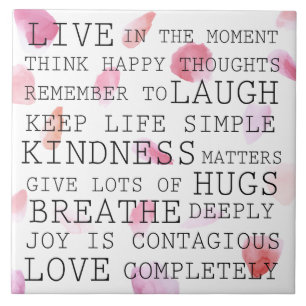 Romantisch Roos Petals inspirerend woorden Tegeltje