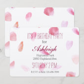 Romantisch Roos Petals verjaardag Kaart (Voorkant / Achterkant)