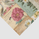 Romantisch Roos Roze & Aqua Ephemera Weefsel Tissuepapier (Detail)