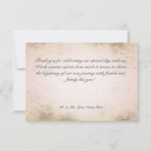 Romantisch Roos Roze Bloemen Goud Bruiloft Bedankkaart (Achterkant)