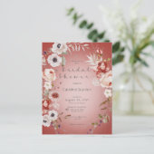 Romantisch Roos Roze Floral Bridal Shower Briefkaart (Staand voorkant)