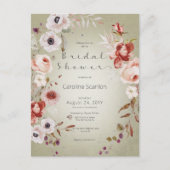 Romantisch Roos Roze Floral Bridal Shower Briefkaart (Voorkant)