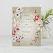 Romantisch Roos Roze Floral Bridal Shower Kaart (Staand voorkant)