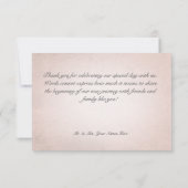 Romantisch Roos Roze Floral bruiloft Hartelijk dan Bedankkaart (Achterkant)