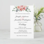 Romantisch Roos Roze Floral Kaart (Staand voorkant)