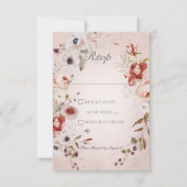 Romantisch Roos Roze Floral Wedding Response Kaart (Voorkant)