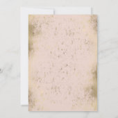 Romantisch Roos Roze Goud Bloemen Bruiloft Kaart (Achterkant)