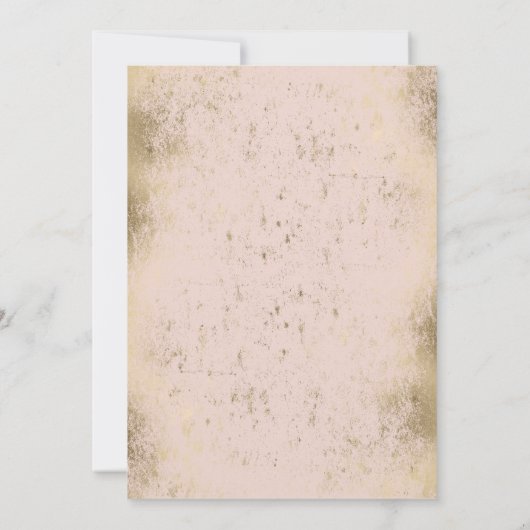 Romantisch Roos Roze Goud Bloemen Bruiloft Kaart (Achterkant)