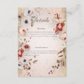 Romantisch Roos Roze Goud Bloemen Details Informatiekaartje (Voorkant)