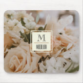 Romantisch roos, roze pastel, mooi monogegrammeerd muismat (Voorkant)