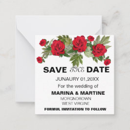 Romantisch Roos Save the Date Notitiekaartje