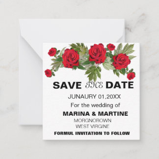 Romantisch Roos Save the Date Notitiekaartje