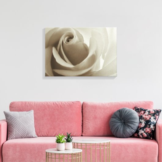 Romantisch Roos Sepia Flower Canvas Afdruk (Insitu (Woonkamer))
