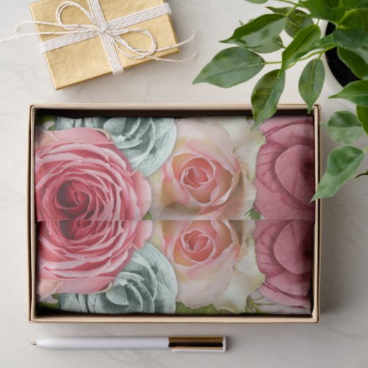 Romantisch Roos Serie Design 8 Tissuepapier (Geschenk)