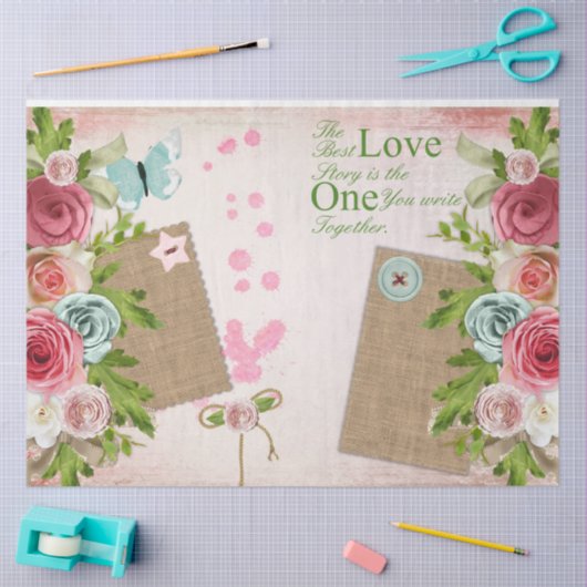 Romantisch Roos Serie Design 8 Tissuepapier (Craft)