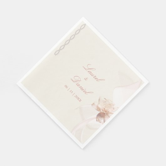 Romantisch Roos Servet (Hoek)