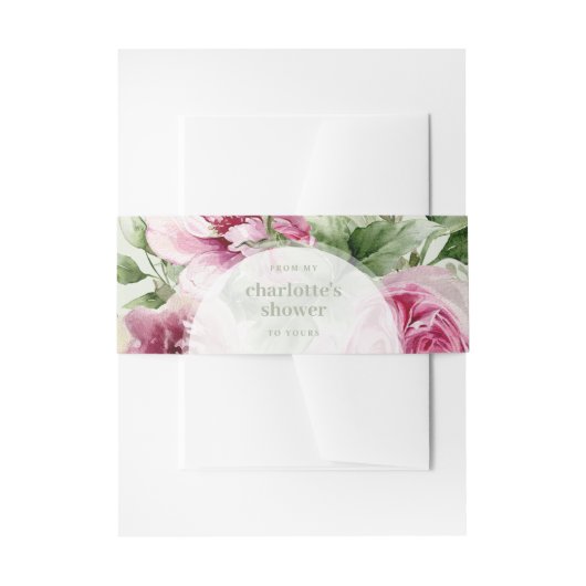 Romantisch Roos Soap Belly Band Label Wrap Uitnodigingen Wikkel (Voorkant Voorbeeld)