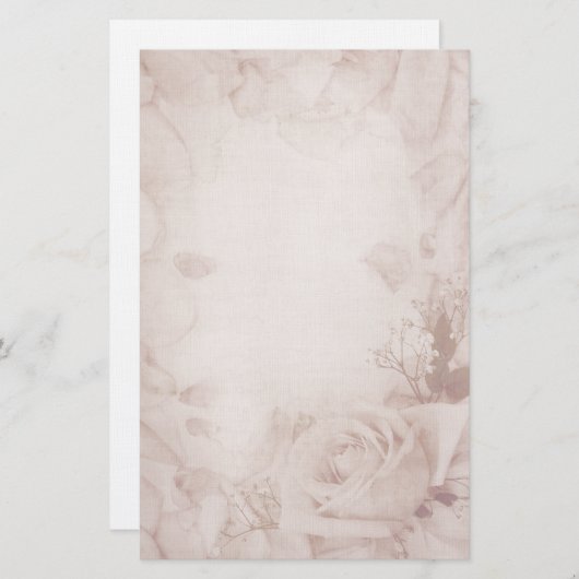  Romantisch Roos Stationery Briefpapier (Voorkant / Achterkant)