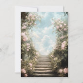 Romantisch roos stenen boog verhalenboek bruiloft kaart (Achterkant)