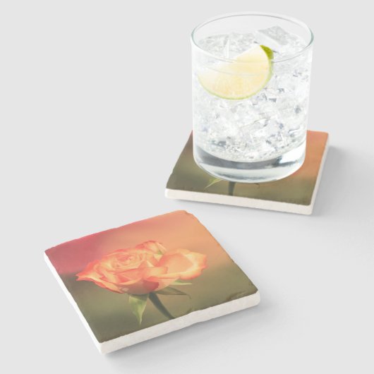 Romantisch Roos Stenen Onderzetter (Zijkant)