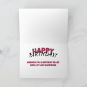 Romantisch roos, taart, kaars, schedel, verjaardag kaart (Binnen)