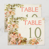 romantisch roos trouwlijstnummer briefkaart (Voorkant / Achterkant)